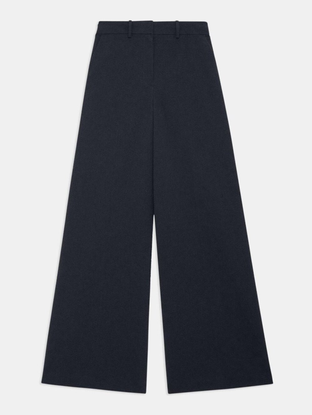Theory Navy High-Waist Wide-Leg Pant in Seersucker Size 6